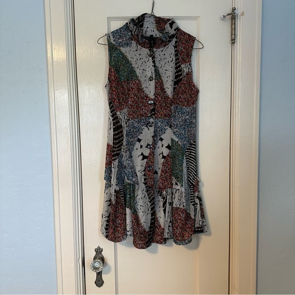 IC by Connie K Tunic Vest Loose Knit Multicolor Longline Sleeveless Gray Size S - Picture 3 of 11